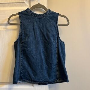 Gap Classic Blue Denim Women's Tank Top With Full Back Zipper